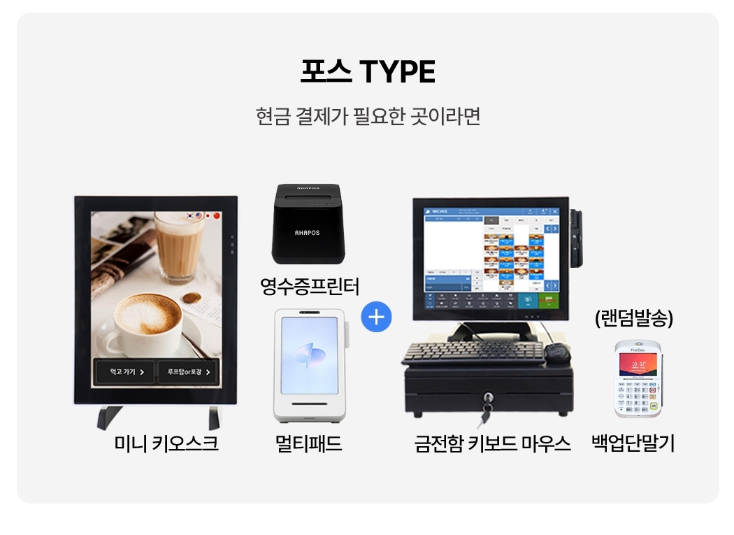 15인치 미니 키오스크 포스 풀세트 포함 구성품